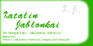 katalin jablonkai business card